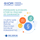 Migračné informačné centrum IOM (MIC) poskytuje služby aj Slovákom vracajúcim sa zo zahraničia a ich rodinným príslušníkom